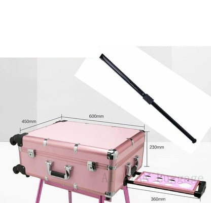 GlamVoyage™: Elite Trolley with Vanity Mirror