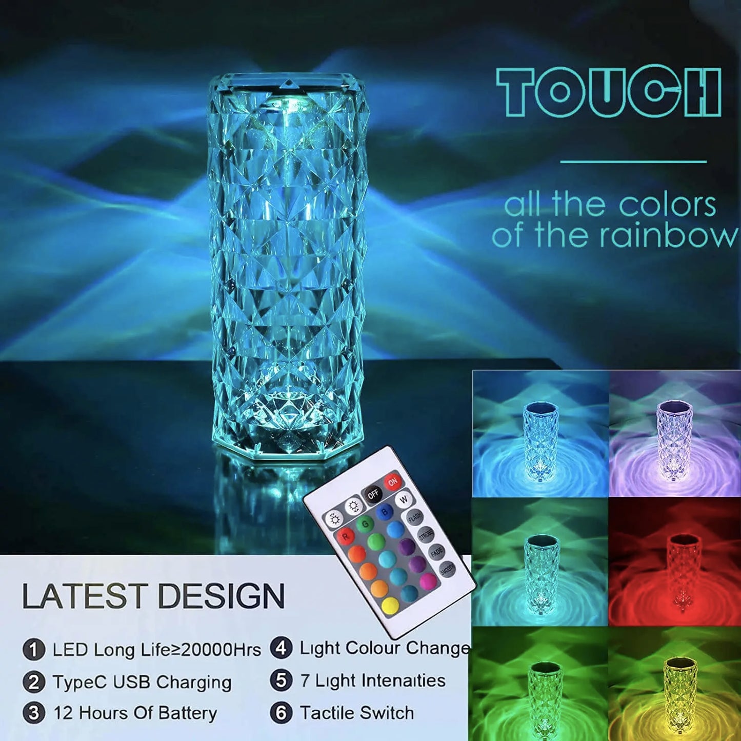 Touching Control Crystal Lamp